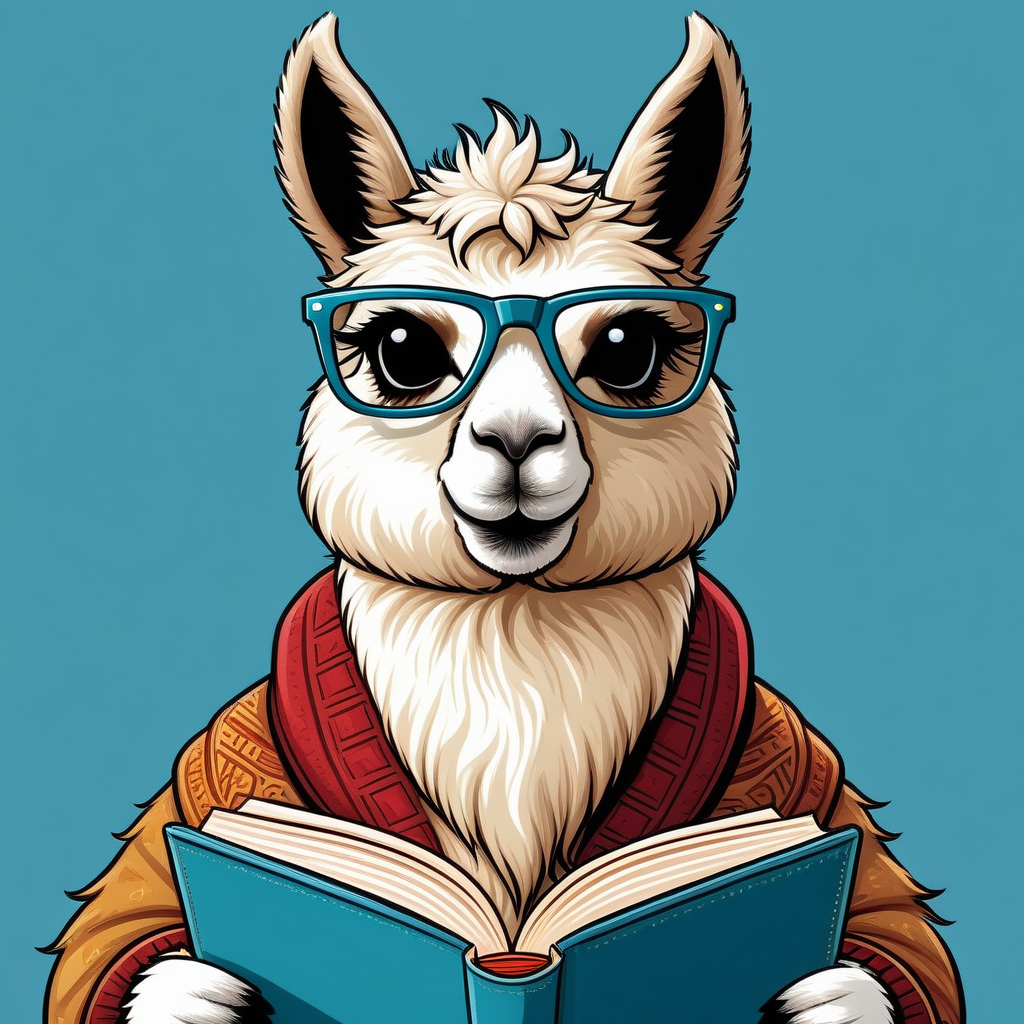 A Llama reading a book