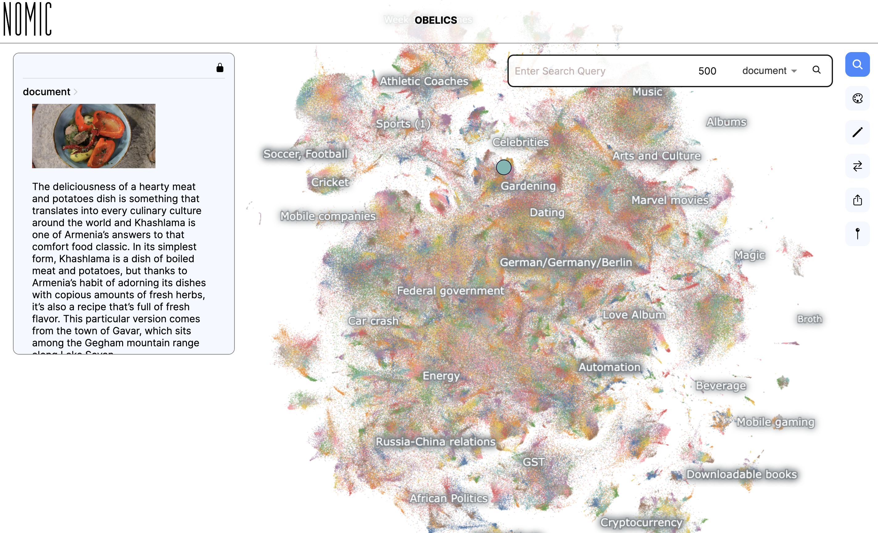 Interactive visualization of OBELICS