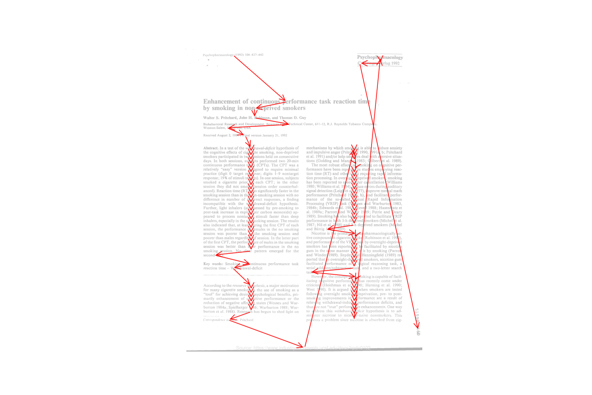 A simple representation of reading order