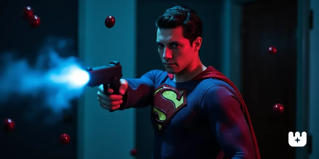 amine  holding a gun in superman suit,looking a....png