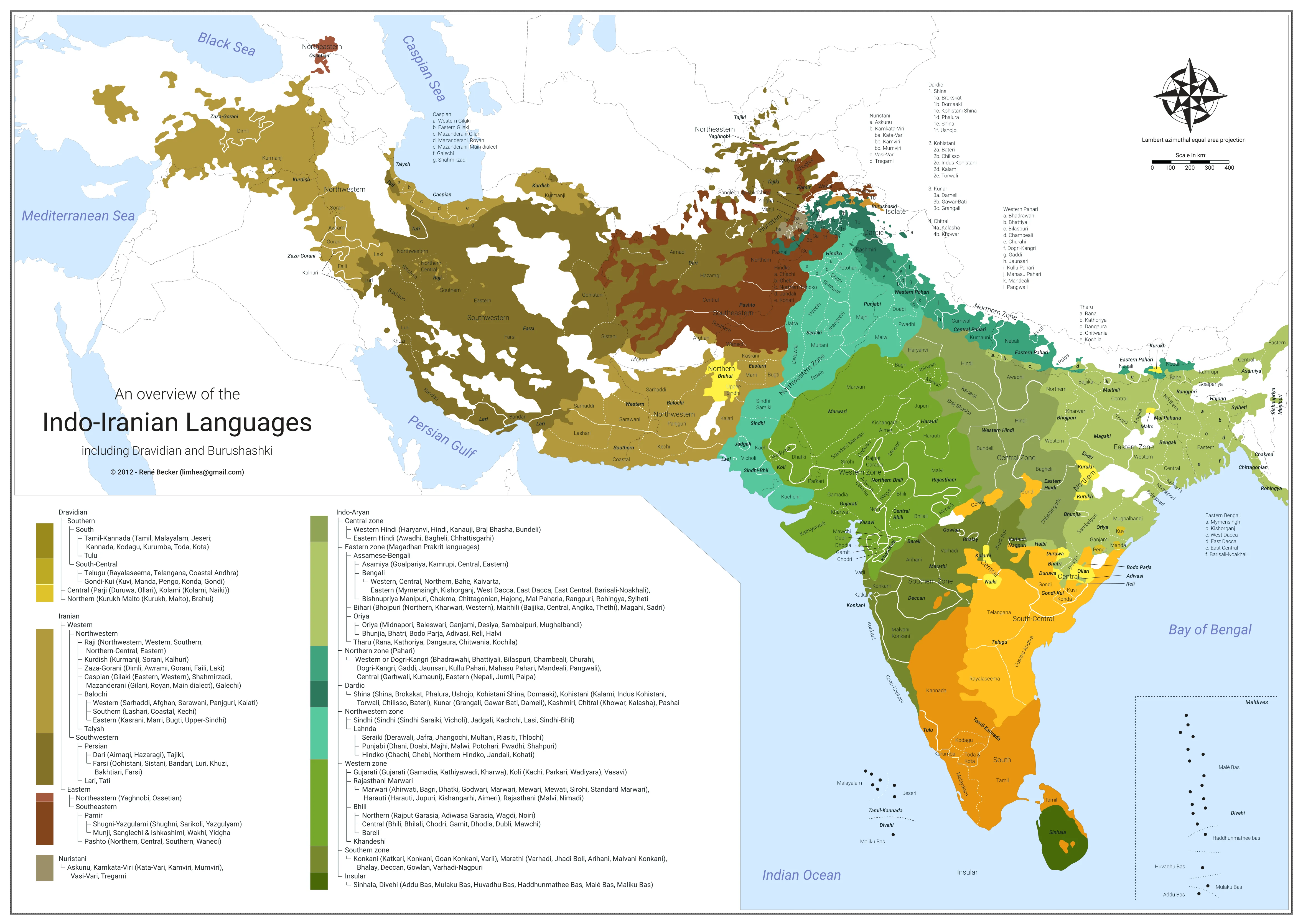 Indo-Iranian Language Map