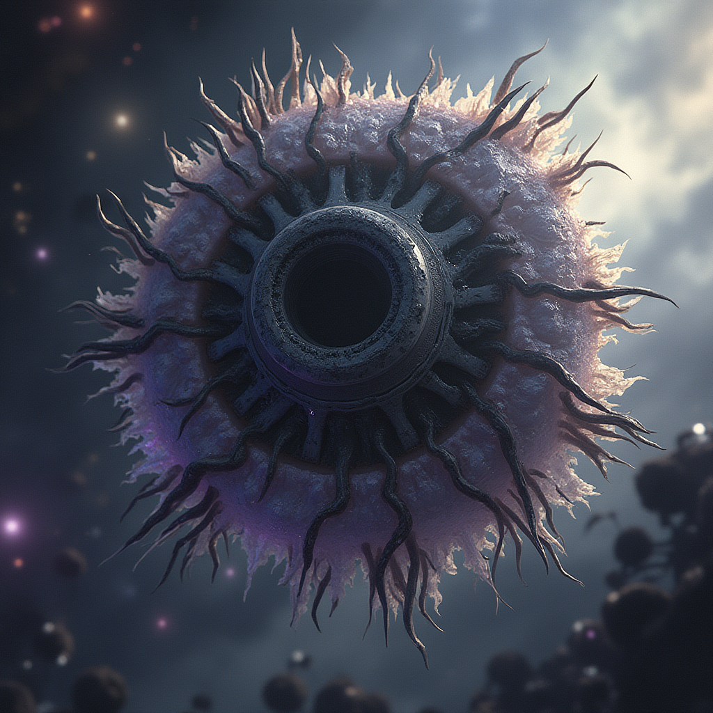 voidborn terminus cosmic crucible of a dying star biomechanical warship.png