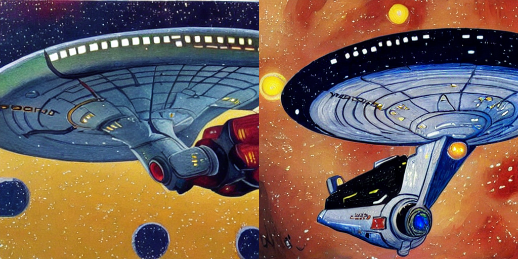 StarTrek starship - Vincent Van Gogh style